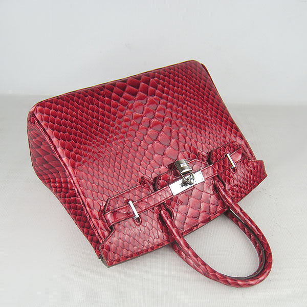 Replica Hermes Birkin 30CM Fish Veins Leather Bag Dark Red 6088 On Sale